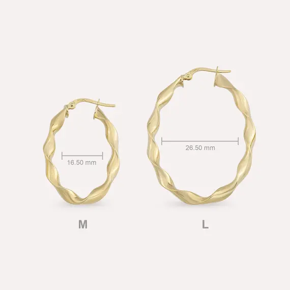 Spira Medium Yellow Gold Hoop Earring - 5