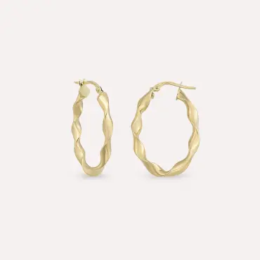 Spira Medium Yellow Gold Hoop Earring - Nev Jewellery (1)