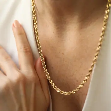 Spiro Yellow Gold Italian Necklace - Nev Jewellery (1)