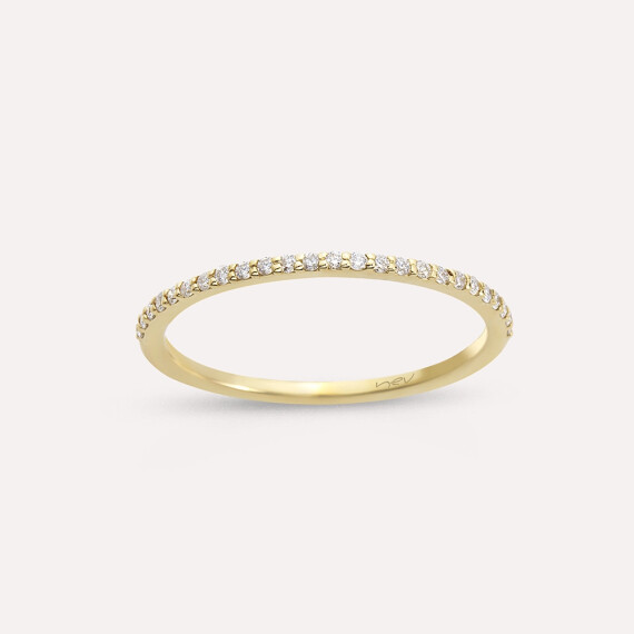 Split Diamond Yellow Gold Ring - Nev Jewellery