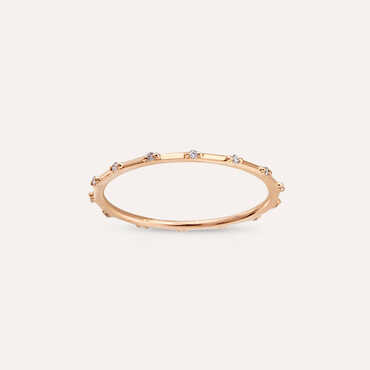Sprit 0.05 CT Diamond Rose Gold Eternity Ring - Nev Jewellery