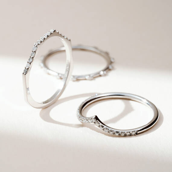 Sprit 0.12 CT Diamond White Gold Ring - 3