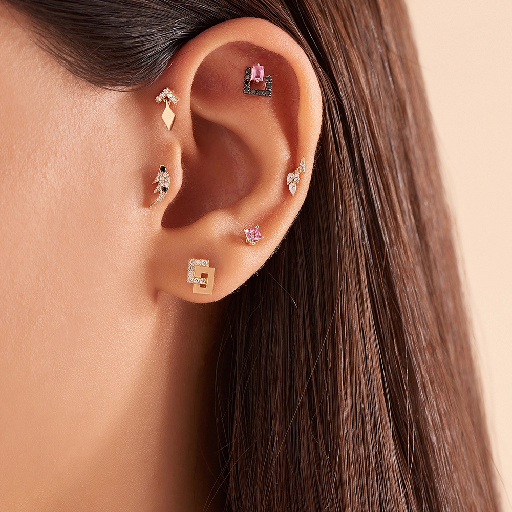 Storm Pear Cut Diamond Rose Gold Piercing - 1