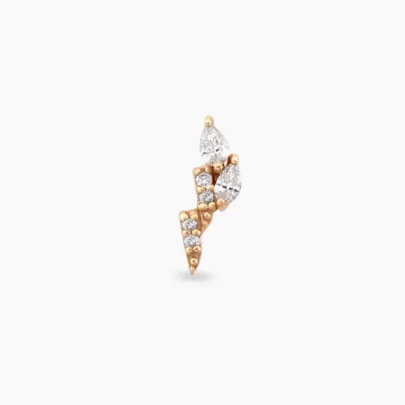 Storm Pear Cut Diamond Rose Gold Piercing - 2