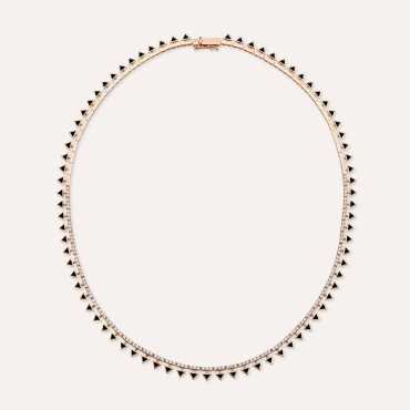 Sun 1.58 CT Diamond and Black Enamel Necklace - Nev Jewellery