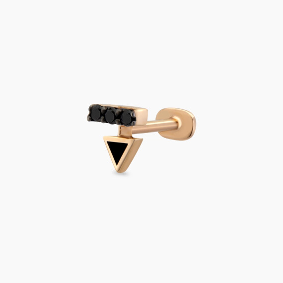 Sun Black Diamond Rose Gold Piercing - Nev Jewellery