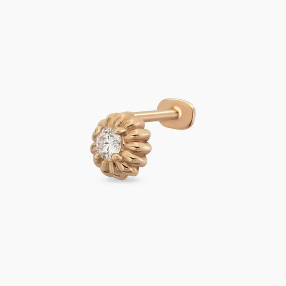 Sunflower Diamond Rose Gold Piercing - 1