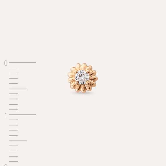 Sunflower Diamond Rose Gold Single Earring - 6