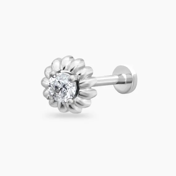 Sunflower Diamond White Gold Piercing - 2