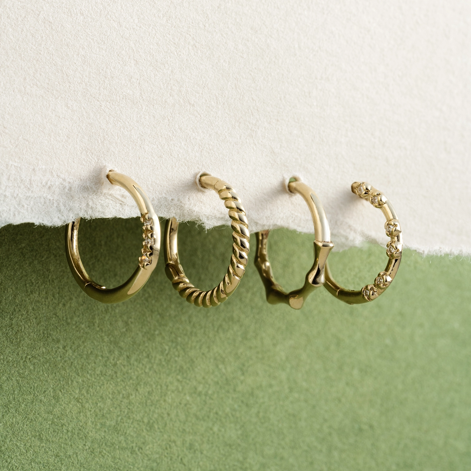 Sunny Diamond Yellow Gold Hoop Piercing - 3