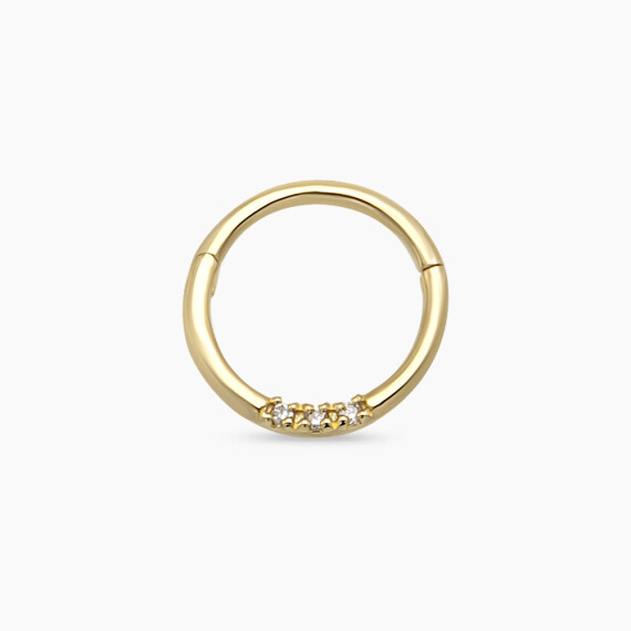 Sunny Diamond Yellow Gold Hoop Piercing - Nev Jewellery