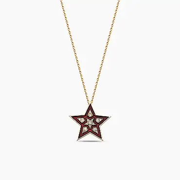 Supernova 0.13 CT Diamond and Burgundy Enamel Pendant - Nev Jewellery (1)