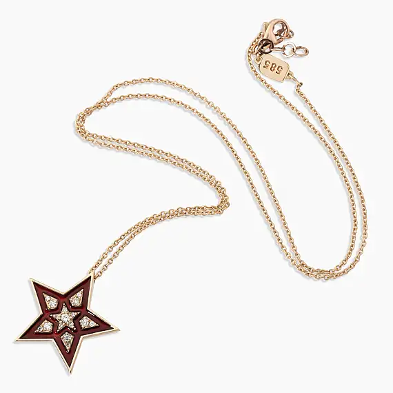 Supernova 0.13 CT Diamond and Burgundy Enamel Pendant - 3