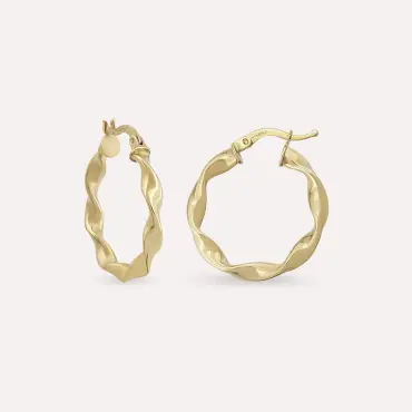 Swell Yellow Gold Hoop Earring - Nev Jewellery (1)