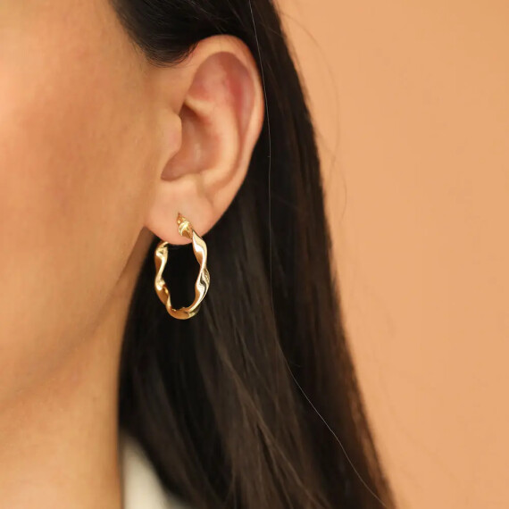 Swell Yellow Gold Hoop Earring - Nev Jewellery