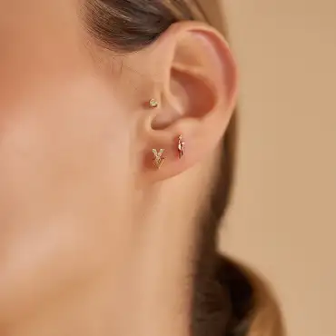 Sword Diamond Rose Gold Single Earring - Nev Jewellery (1)
