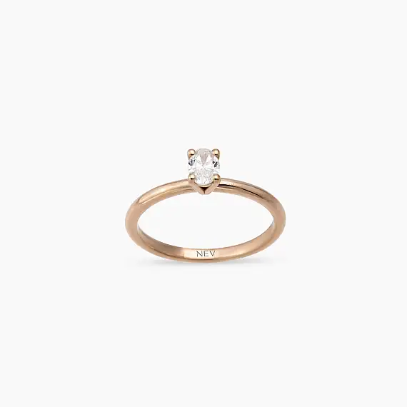 Theia 0.50 CT Oval Cut Diamond Solitaire Ring - 2
