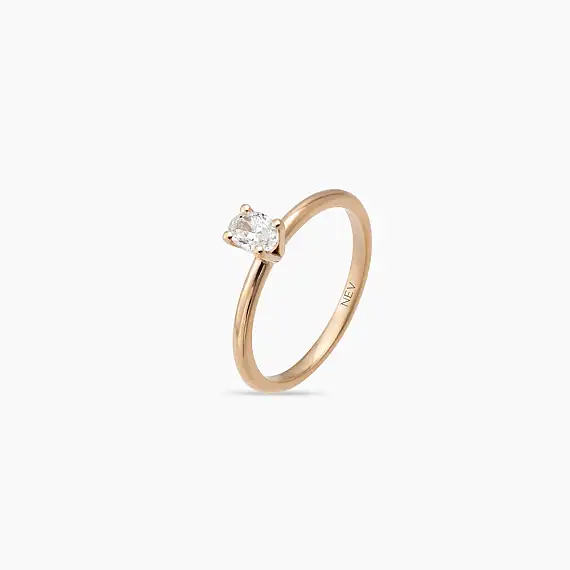 Theia 0.50 CT Oval Cut Diamond Solitaire Ring - 3