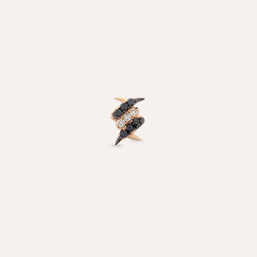 Thorn Black Diamond Rose Gold Single Earring - Nev Jewellery