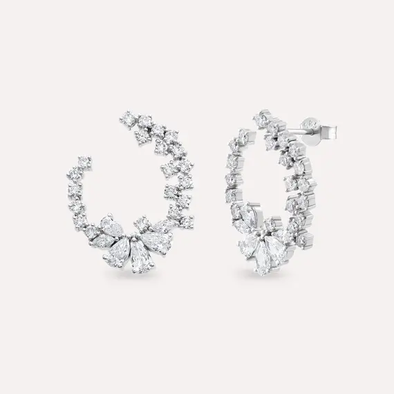 Tiamat 3.36 CT Pear and Marquise Cut Diamond Earring - 2