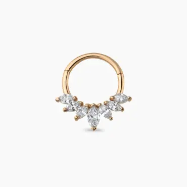 Tinka 0.23 CT Marquise Cut Diamond Rose Gold Hoop Piercing - Nev Jewellery (1)