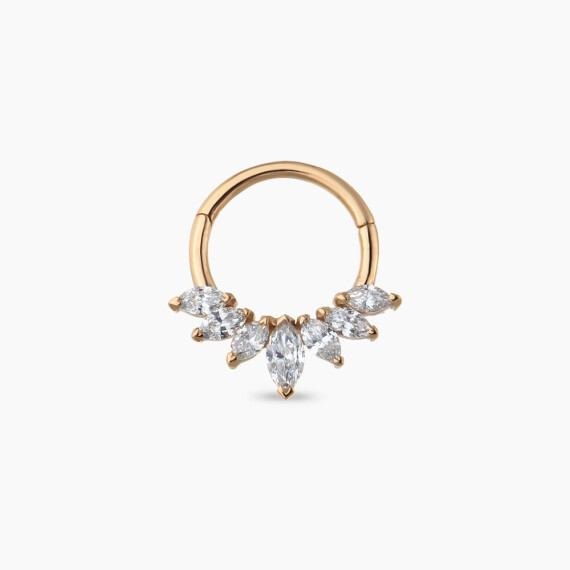 Tinka 0.23 CT Marquise Cut Diamond Rose Gold Hoop Piercing - Nev Jewellery