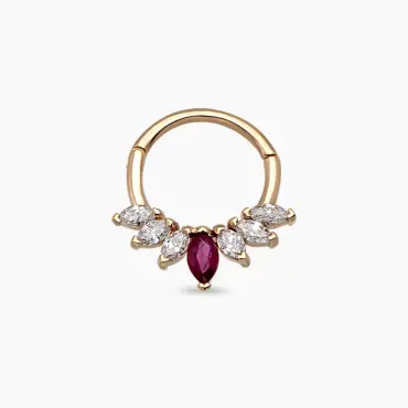 Tinka Ruby and Diamond Rose Gold Hoop Piercing - Nev Jewellery (1)
