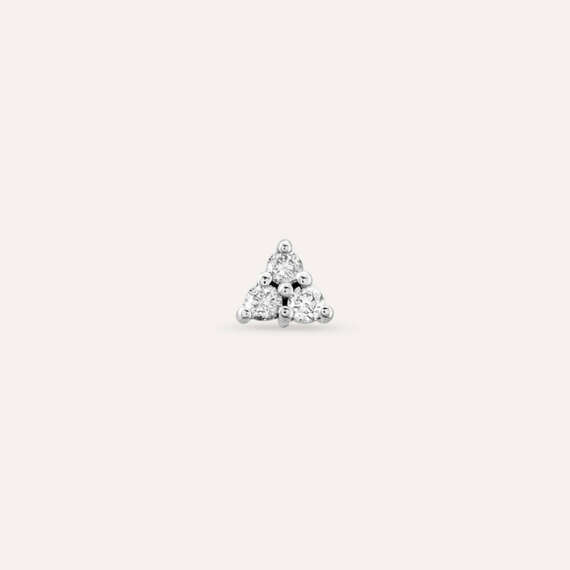 Triangle Diamond White Gold Mini Single Earring - 4