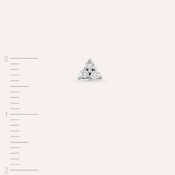 Triangle Diamond White Gold Mini Single Earring - 5