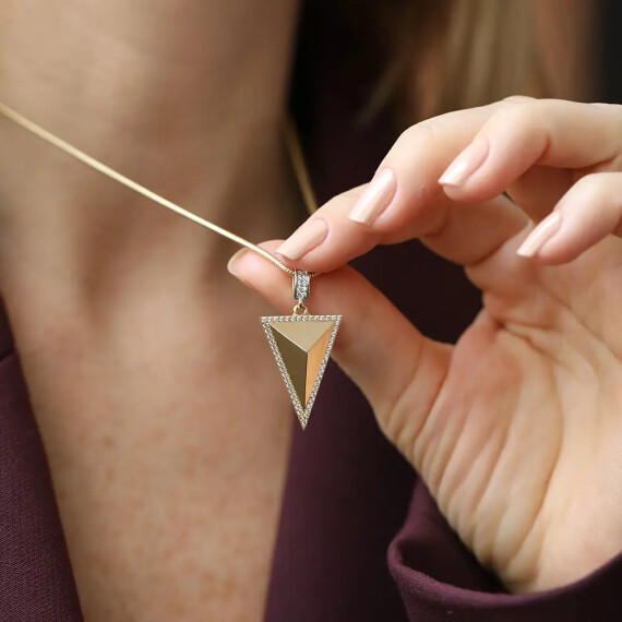 Trine Yellow Gold Pendant/Charm - Nev Jewellery