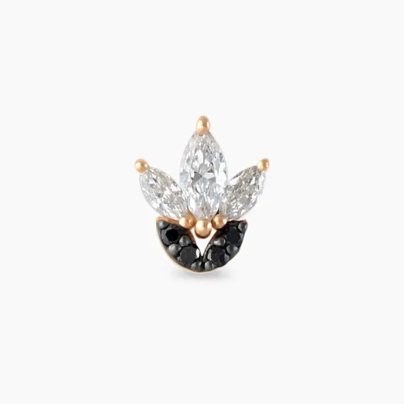 Tulip Black Diamond Rose Gold Piercing - 3