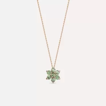 Tutty 1.64 CT Green Sapphire Rose Gold Necklace - Nev Jewellery (1)