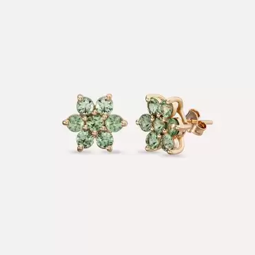 Tutty 3.34 CT Green Sapphire Rose Gold Earring - Nev Jewellery (1)