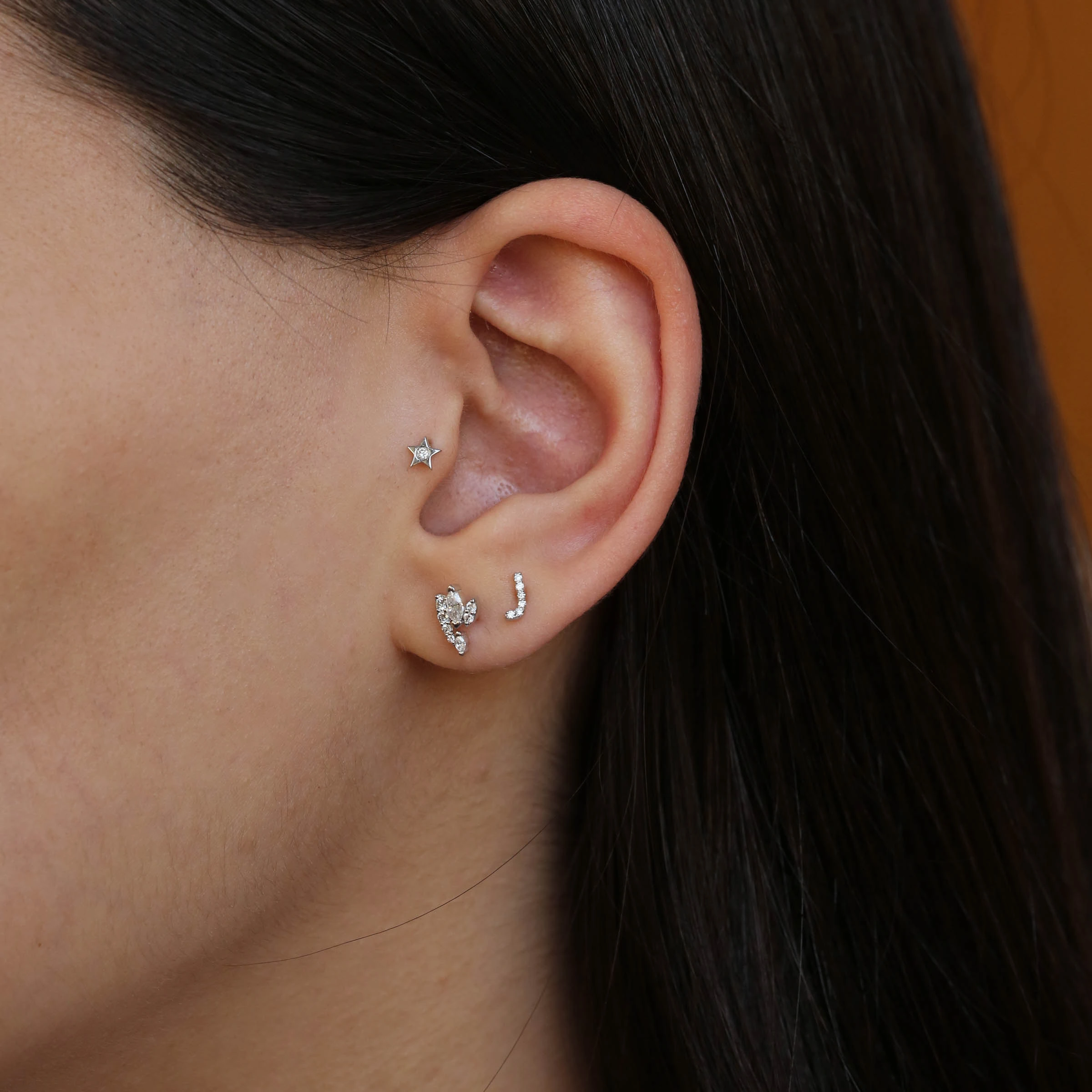 Twinkle Diamond White Gold Piercing - 5