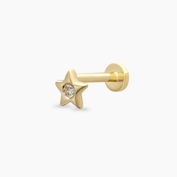 Twinkle Diamond Yellow Gold Piercing - Nev Jewellery