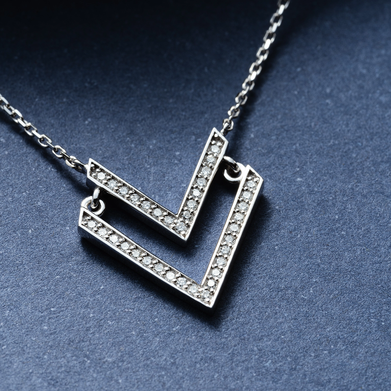 Twins 0.16 CT Diamond White Gold Necklace - Nev Jewellery (1)