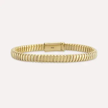 Twirl Yellow Gold Bracelet - Nev Jewellery (1)