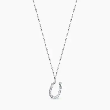 Ü Letter 0.12 CT Diamond White Gold Necklace - Nev Jewellery (1)