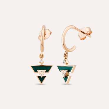 Ursa Minor 0.08 CT Diamond and Green Enamel Earring - Nev Jewellery (1)
