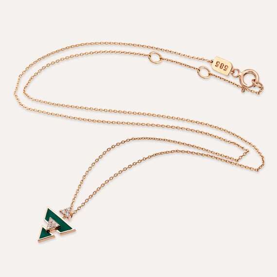 Ursa Minor Diamond and Green Enamel Necklace - 3