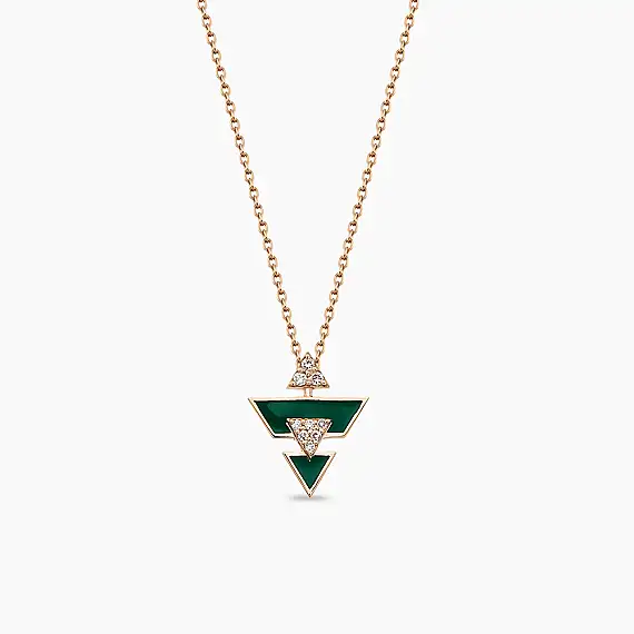 Ursa Minor Diamond and Green Enamel Necklace - 2