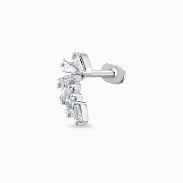 Vega Trapeze Cut Diamond White Gold Piercing - Nev Jewellery (1)