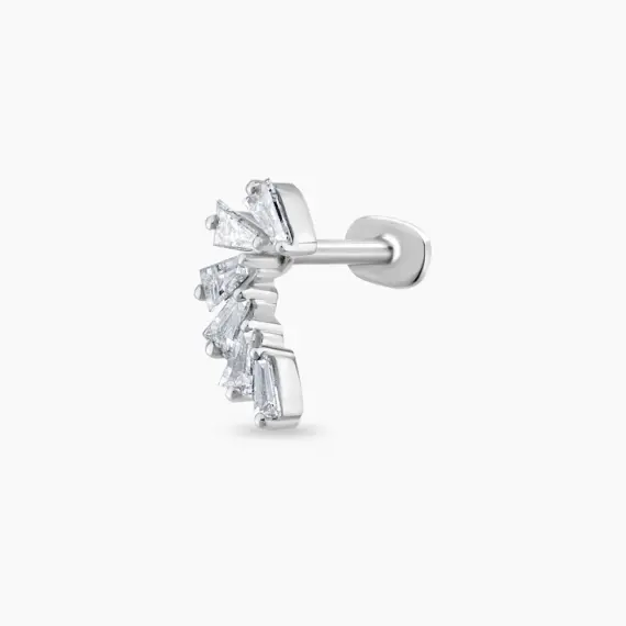 Vega Trapeze Cut Diamond White Gold Piercing - 2