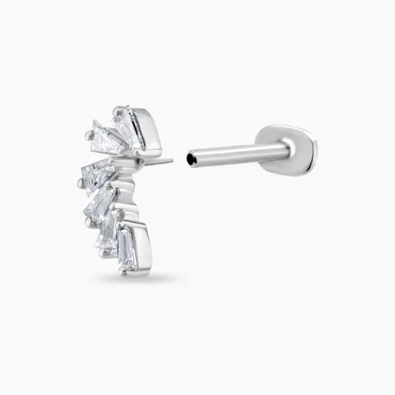 Vega Trapeze Cut Diamond White Gold Piercing - 3