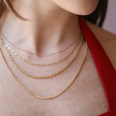 Velia Yellow Gold Italian Necklace - Nev Jewellery (1)