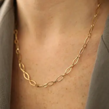Vena Yellow Gold Italian Necklace - Nev Jewellery (1)