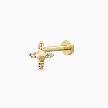 Vesta Diamond Yellow Gold Piercing - Nev Jewellery (1)