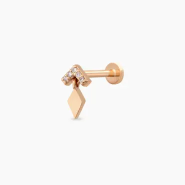 Vina Diamond Rose Gold Piercing - Nev Jewellery (1)