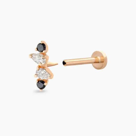 Vine Black Diamond Rose Gold Piercing - 4