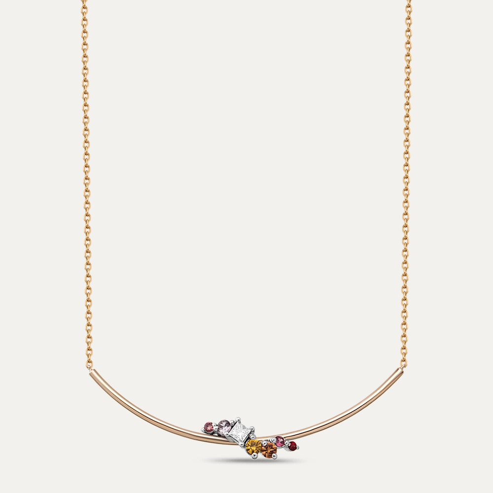 Violet 0.68 CT Multicolor Sapphire and Diamond Pendant - Nev Jewellery (1)